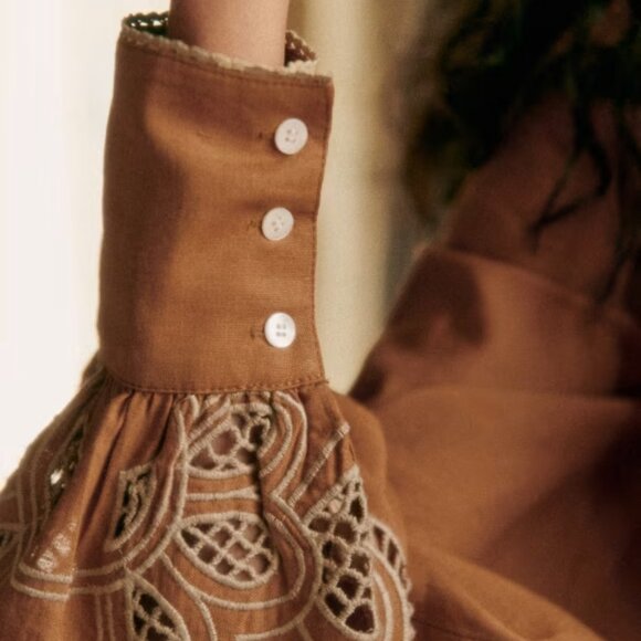 NWT Sezane Caprice Dress in Camel - Picture 6 of 6